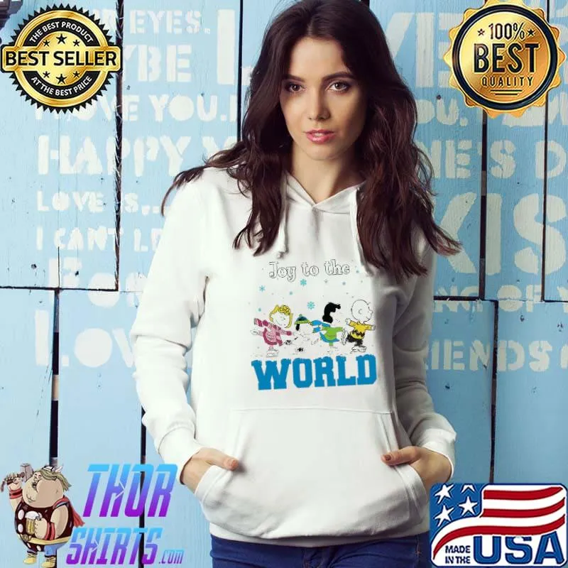 Joy To The World Skiing Snoopy and Charlie's Friend Shirt Hoodie