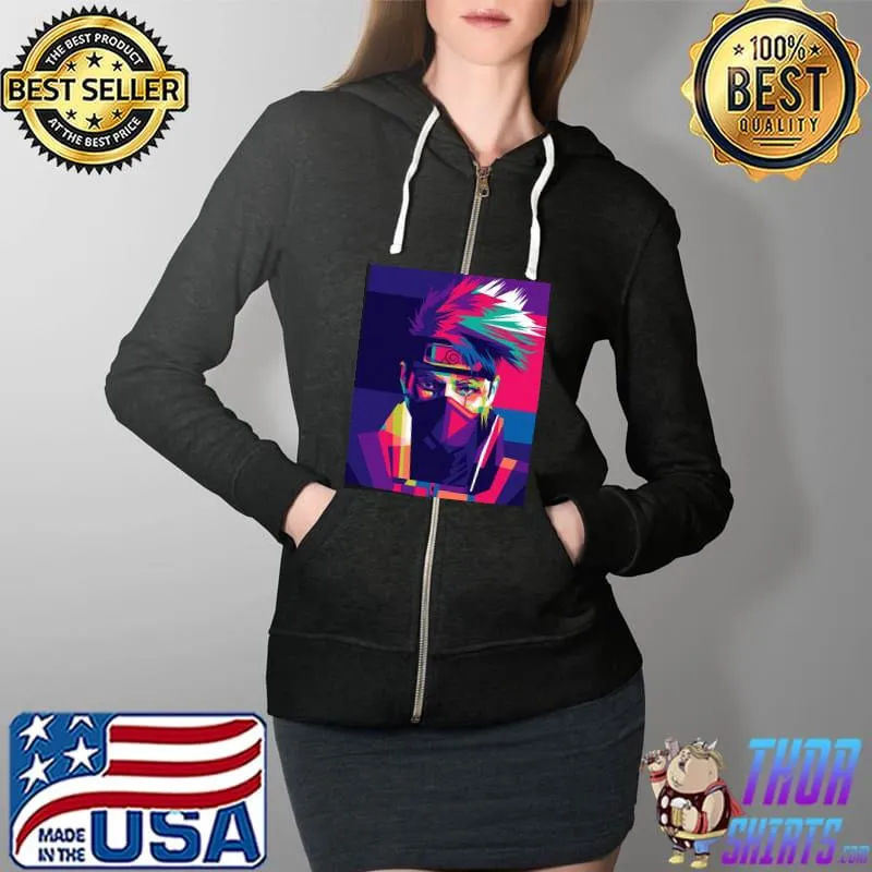 Kakashi's face revealed naruto Full Zip Hooded