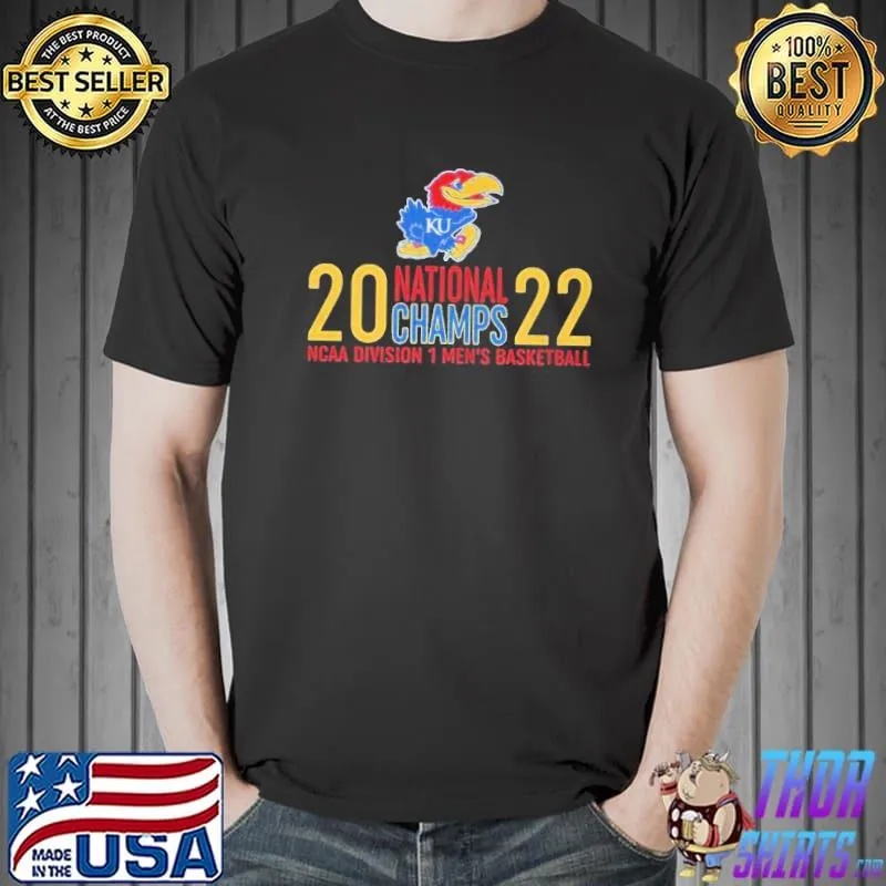 Kansas Jayhawks 2022 national champs NCAA division 1 men’s basketball shirt