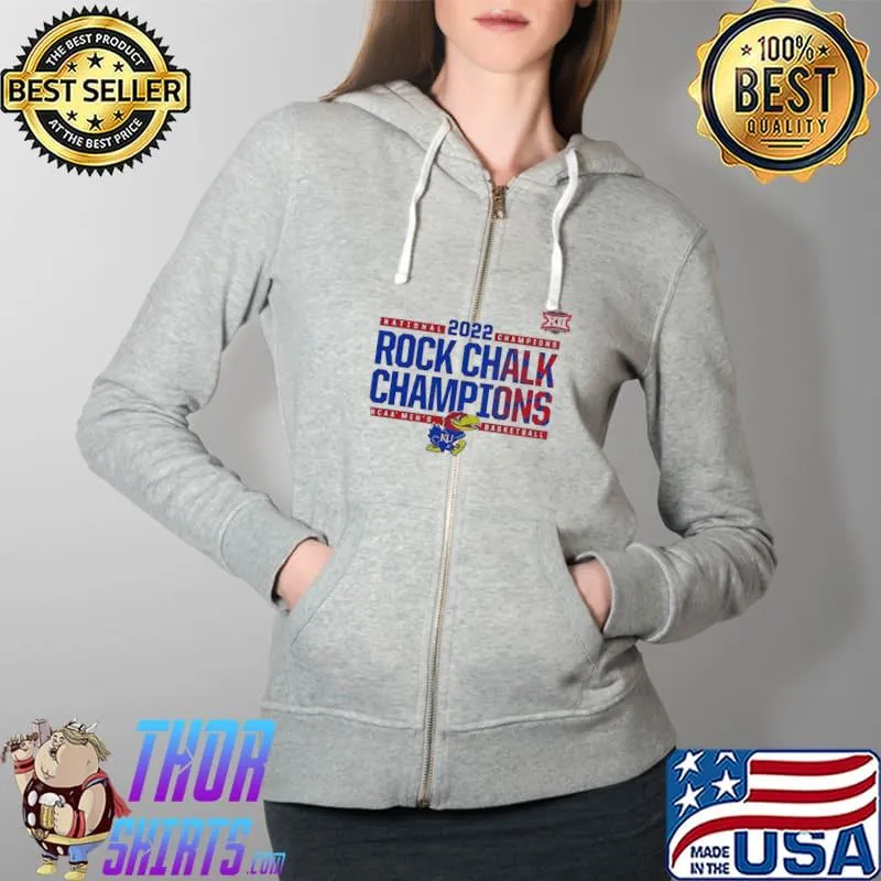 Kansas Jayhawks Rock Chalk Champions Shirt Full Zip Hooded