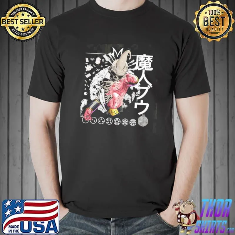 Kid buu majin skull dragon ball design shirt