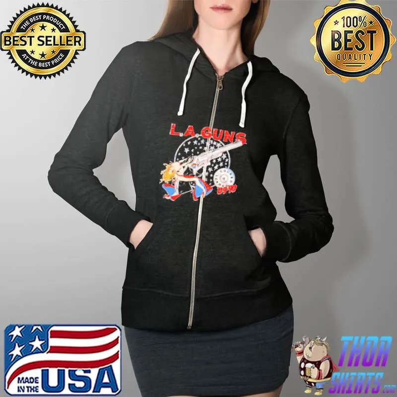 LA guns cotton black Full Zip Hooded