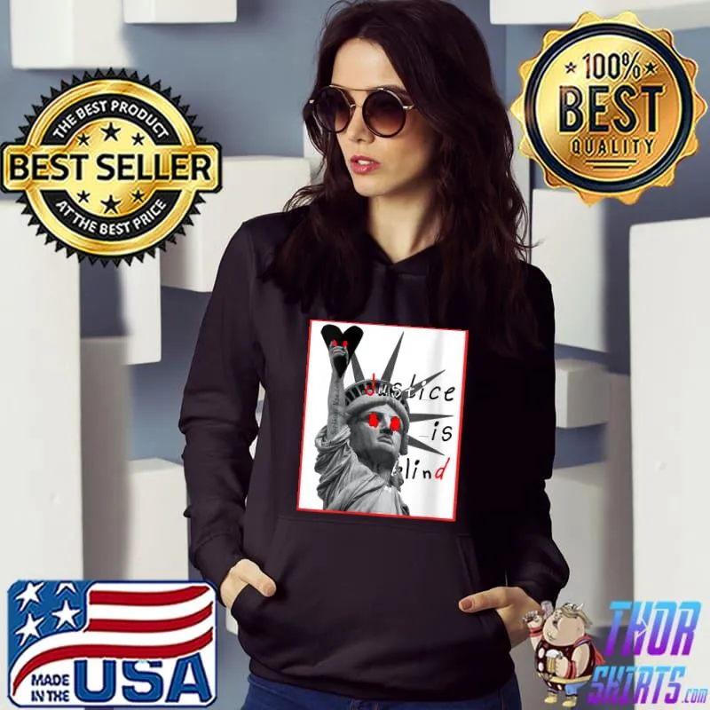 Lady Justice Is Blind New York Black Red Designer T-Shirt Hoodie
