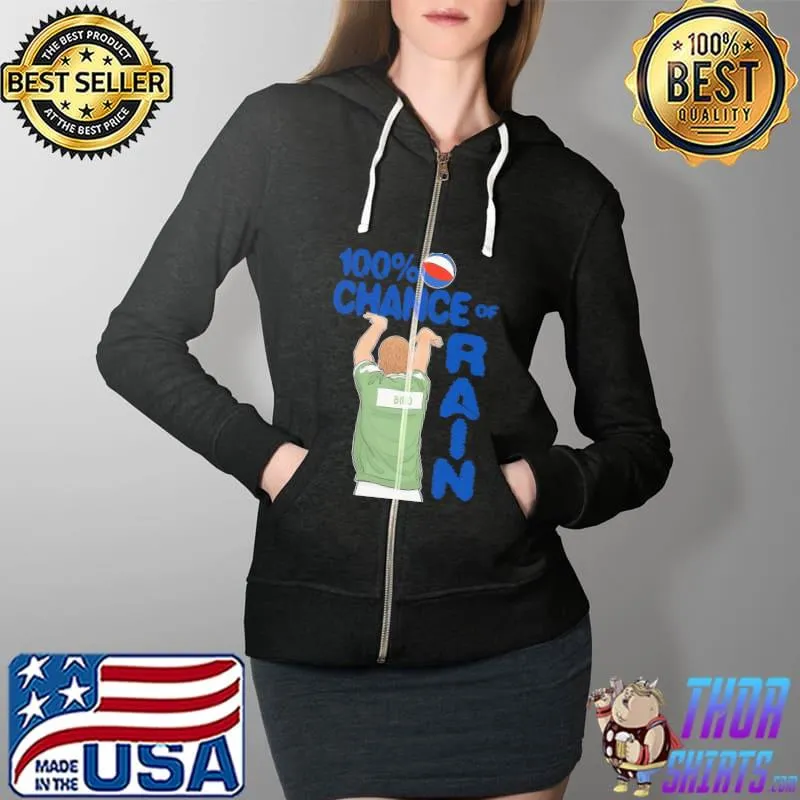 Larry bird one hundred percent chance of rain Full Zip Hooded