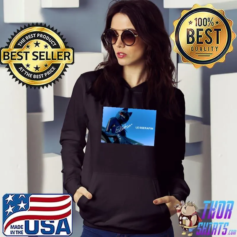 LE SSERAFIM Signed Miyawaki Sakura Black Petrol Concept T-Shirt Hoodie
