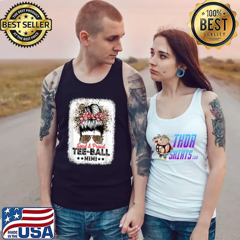 Loud & Proud Tee-Ball Mimi Life Messy Bun Leopard Game Day T-Shirt Tank Top