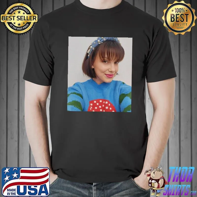 Maya Millie Bobby Brown Blue shirt
