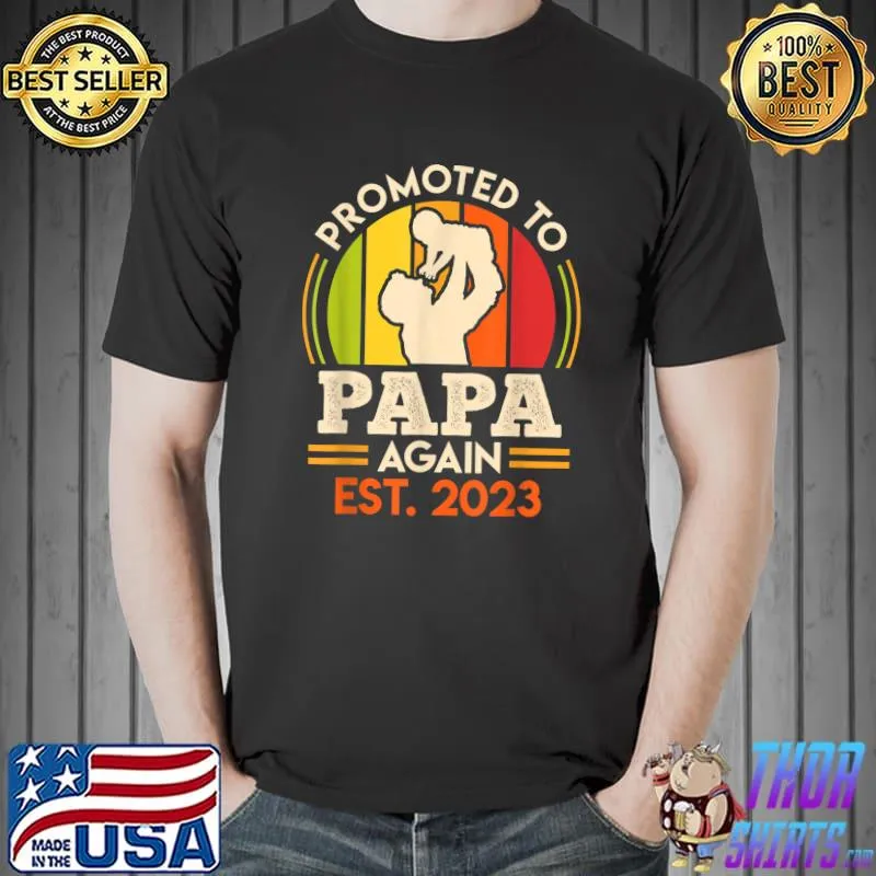 Mens Second child 2023 Dad of two 2 children father T-Shirt