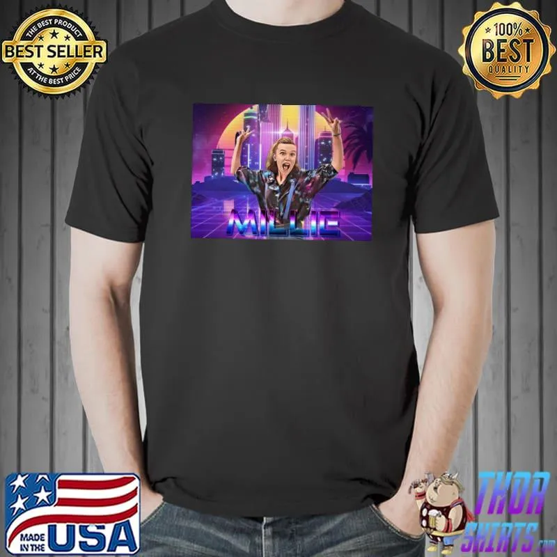 Millie Bobby Brown 80s Vaporwave Aesthetic Shirt