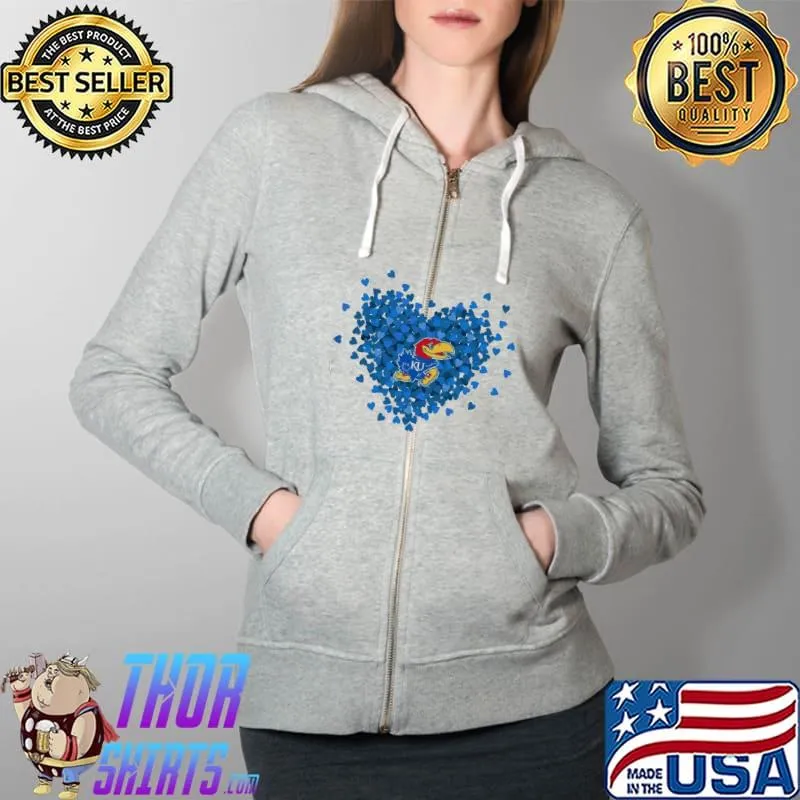 National Champions Kansas Jayhawks 2022 Heart Shirt Full Zip Hooded