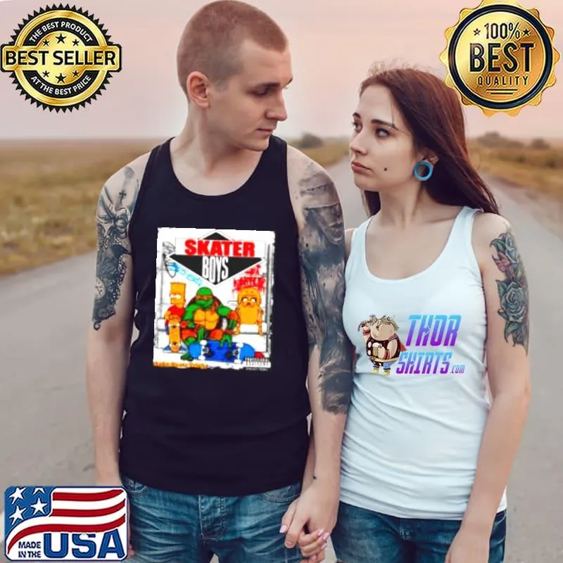 Ninja Turtles and Simpsons Skater Boys Tank Top