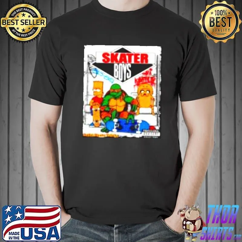 Ninja Turtles and Simpsons Skater Boys shirt