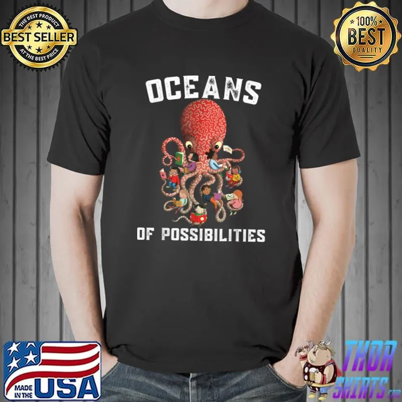 Oceans of Possibilities Summer Reading 2022 Librarian squid T-Shirt