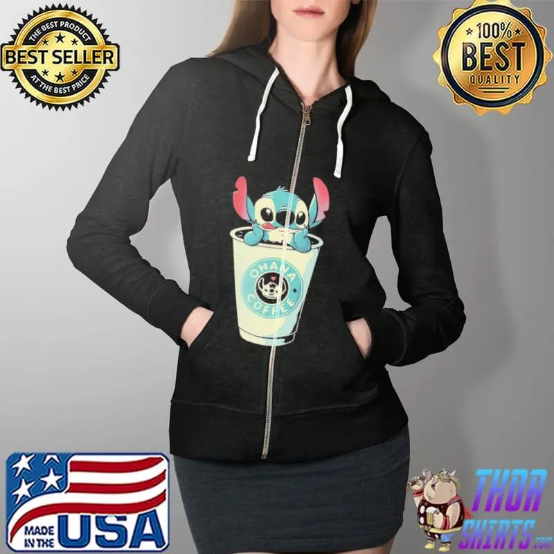 Ohana coffee cute stitch Full Zip Hooded