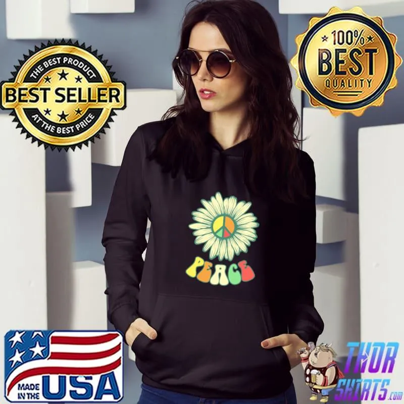 Peace hippie vintage retro disco Hoodie