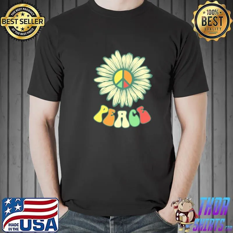 Peace hippie vintage retro disco shirt