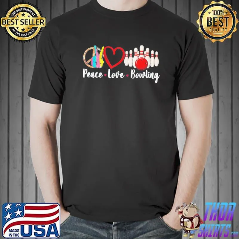 Peace love bowling sublimation shirt