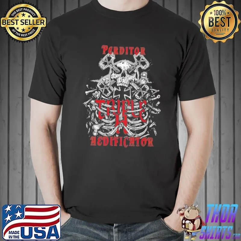 Perditor Tripple H Aedificator Skull Shirt