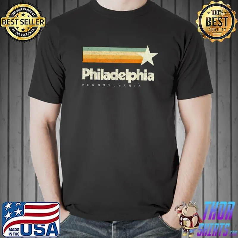 Philadelphia PA Cool Vintage Style Design American Aesthetic T-Shirt Unisex