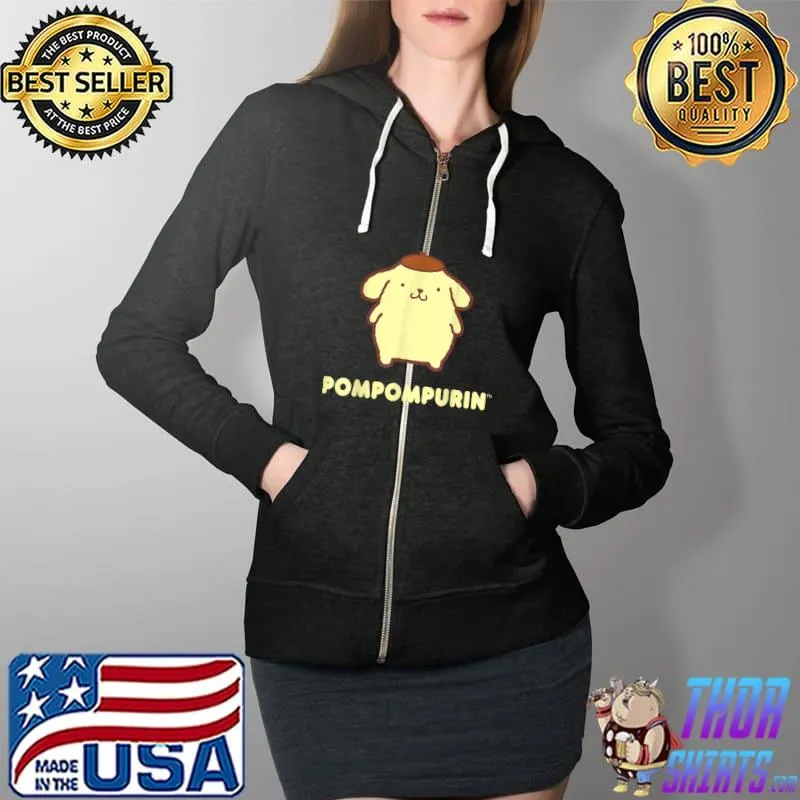 Pompompurin Character Front and Back T-Shirt Full Zip Hooded