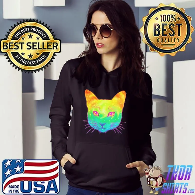 Psychedelic colorful cat Hoodie