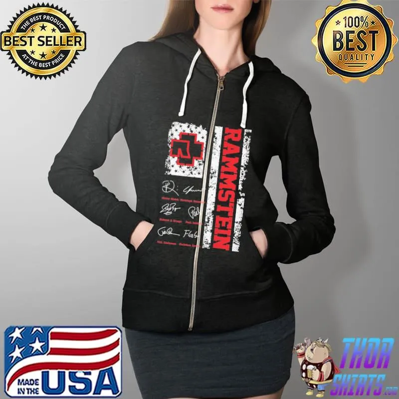 Rammstein band signatures Full Zip Hooded