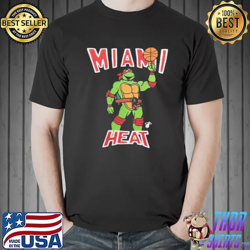 Raphaelnage mutant ninja turtles x miamI heat shirt