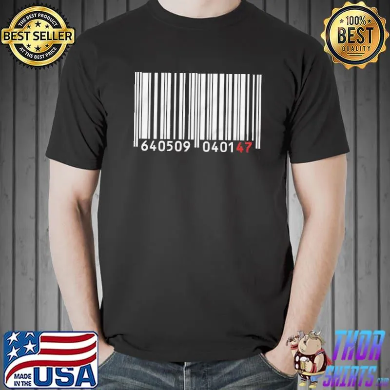 Reality glitch mens 47 barcode shirt