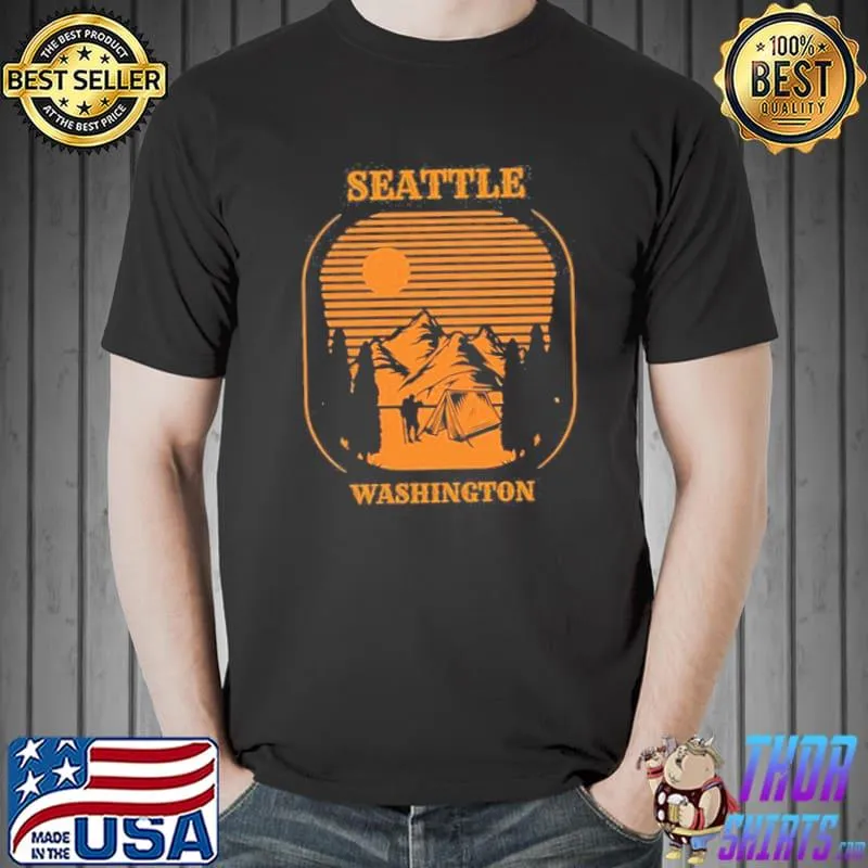 Retro style Seattle Washington hiking outdoors hike camping Unisex