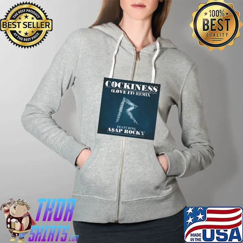 Rihanna cockiness love it remix album cover white Full Zip Hooded