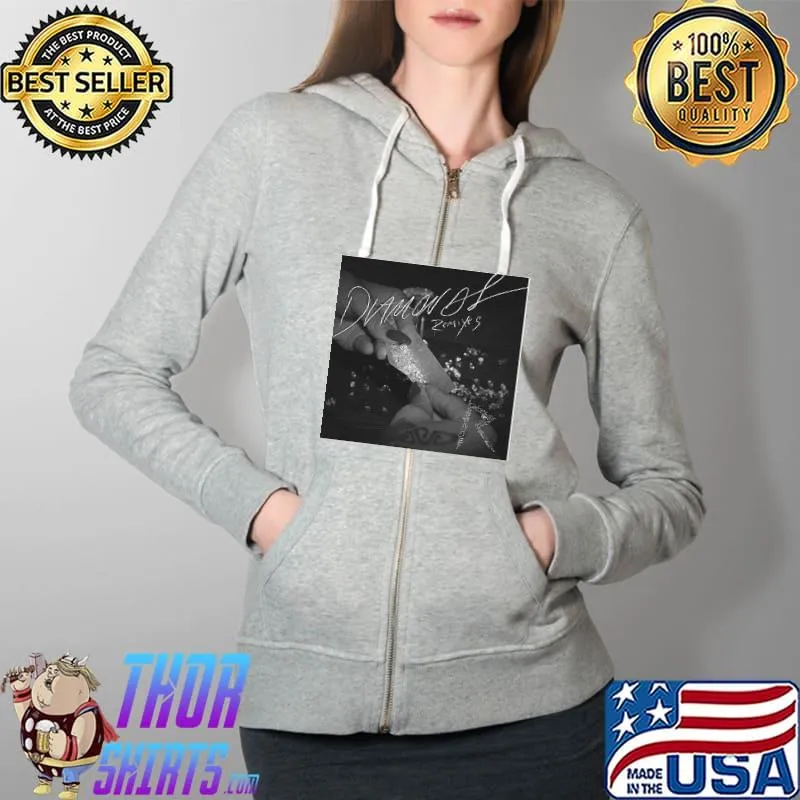 Rihanna diamonds remix album cover white Full Zip Hooded