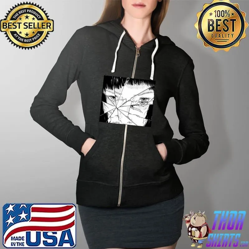 Ripped face horror anime Full Zip Hooded