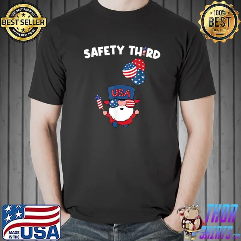 Safety Third 4th of July, Gnome Fireworks T-Shirt