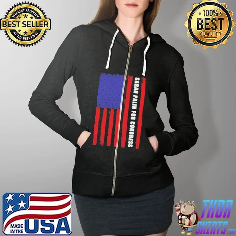 Sarah palin for congress usa flag Full Zip Hooded