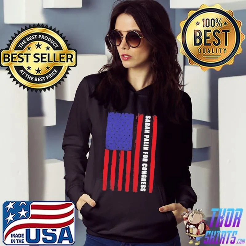 Sarah palin for congress usa flag shirt