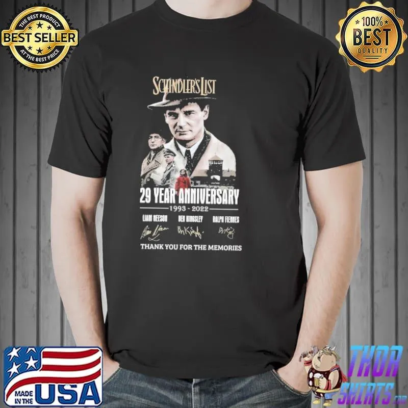 Schindler's List 29 Year Anniversary 1993 2022 Shirt