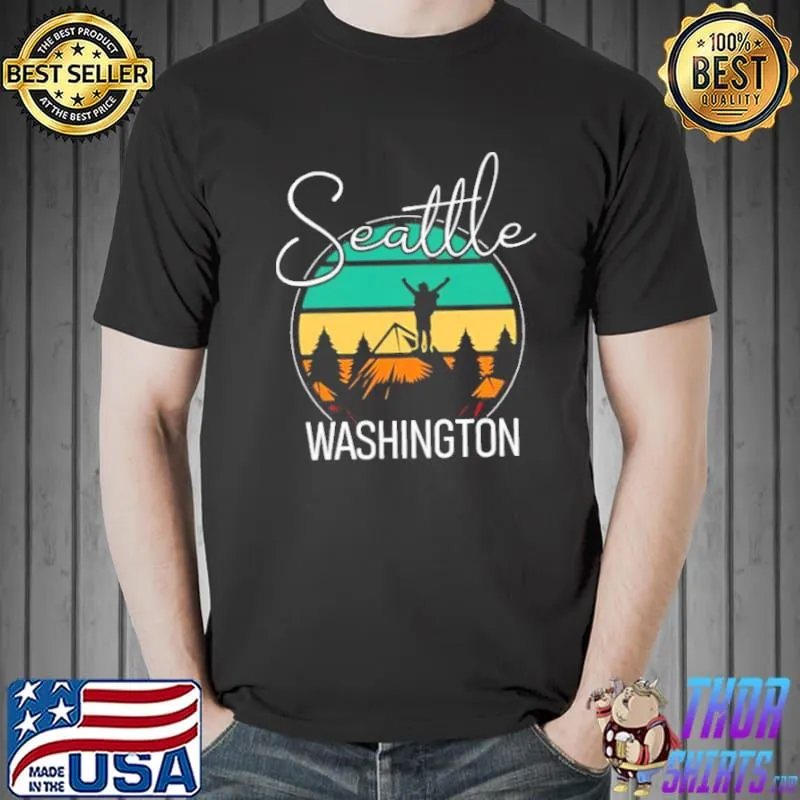 Seattle Washington retro hiking outdoors hike camping outdoors Unisex