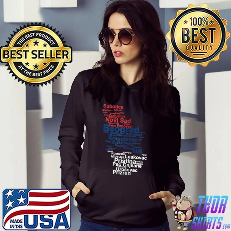 Serbia Outline, Srbija, Yugoslavia, Serbian Pride, Serbian T-Shirt Hoodie