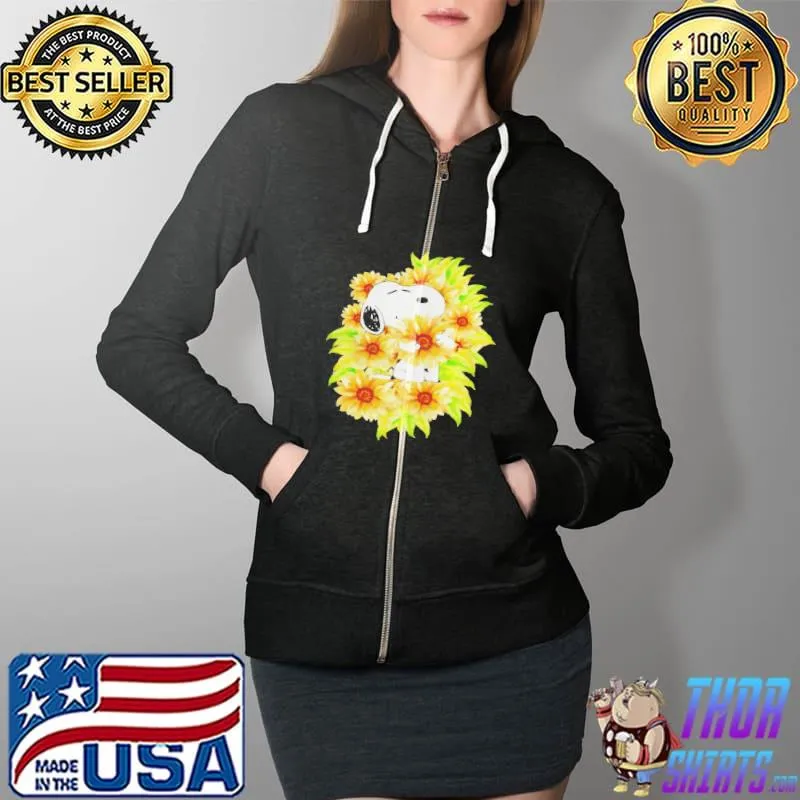 Snoopy sunflower Full Zip Hooded