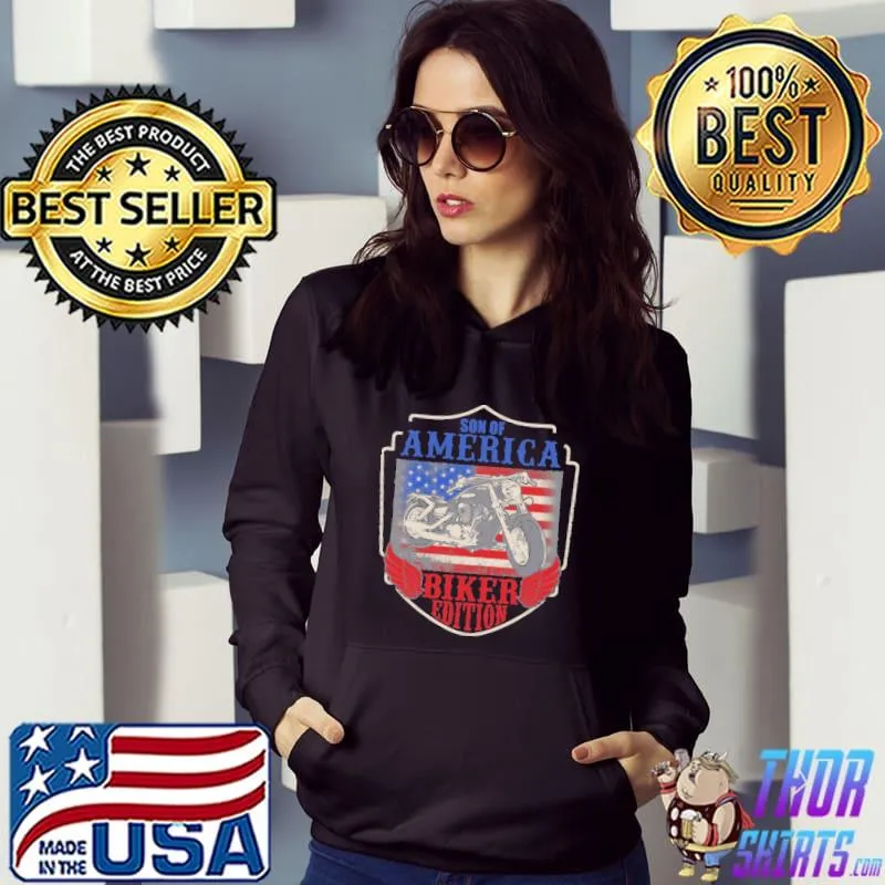 Son Of America Biker Edition American Flag Shirt Hoodie