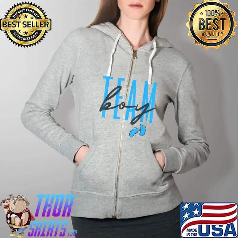 Team Boy Gender Reveal Baby Shower Pink or Blue T-Shirt Full Zip Hooded