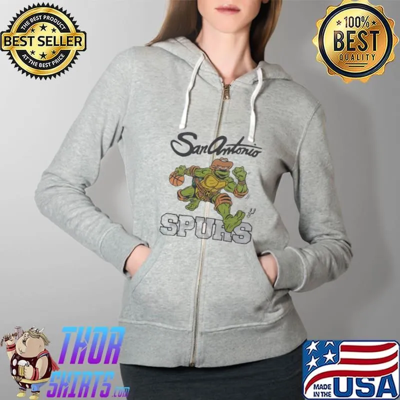 Teenage mutant ninja turtles michelangelo x san antonio spurs Full Zip Hooded