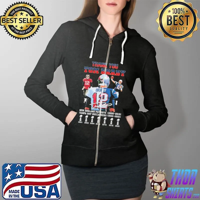 THank You Tom Brady New England Patriots 2000 2019 Shirt Full Zip Hooded