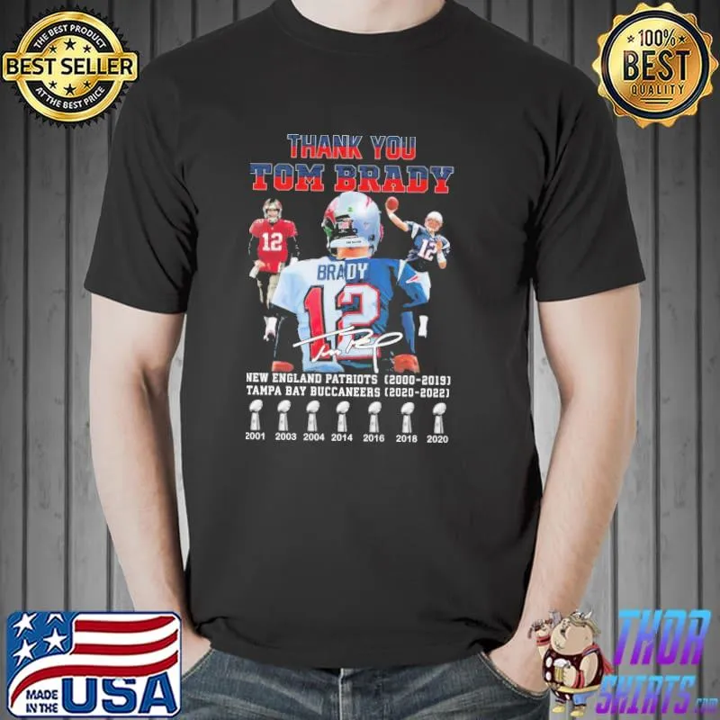 THank You Tom Brady New England Patriots 2000 2019 Shirt