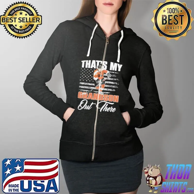 That's My Grandson Out There Hockey Shirt Full Zip Hooded