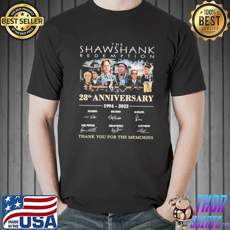 The Shawshank Redemption 28th Anniversary 1994 2022 Thank You For the Memories Shirt