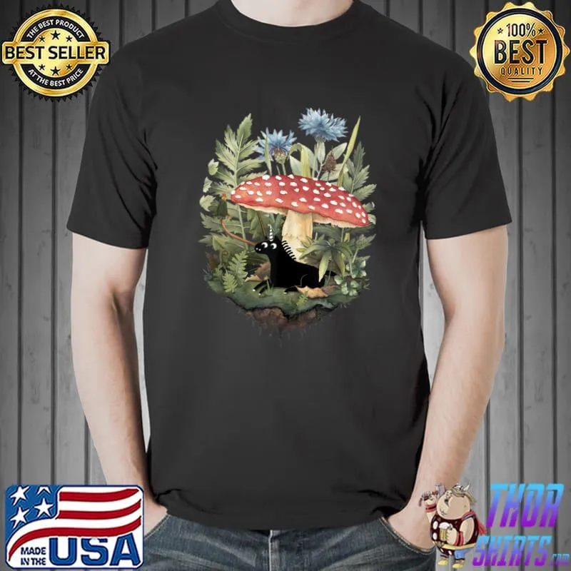 Tiny Unicorn In The Mushroom Planet Cute Unicorn Lover T-Shirt