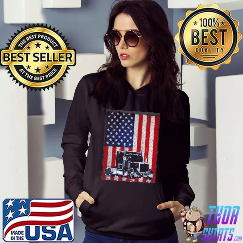 Truck driver American flag trucker gift Hoodie