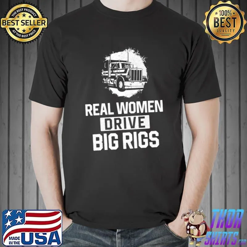Trucker Truck Driver Girl Vintage Real Women Drive Big Rigs Premium T-Shirt