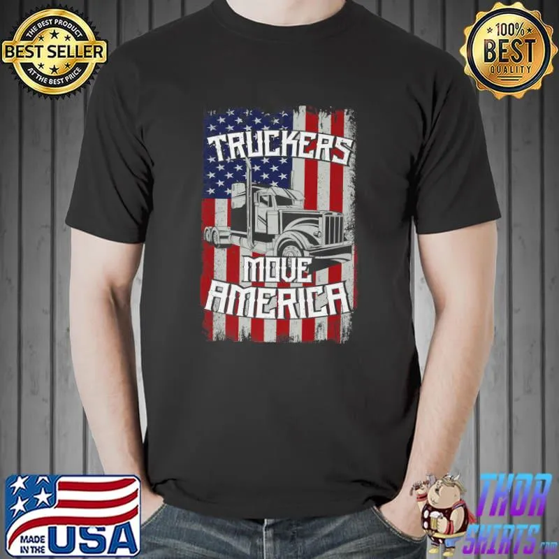 Trucker Truck Driver Vintage American Usa Flag Tuckers Move Premium T-Shirt